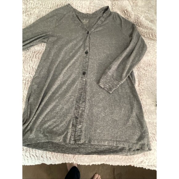 Cuddl Duds Cardigan Sweater Women’s Size M Gray Black PepperComfy Casual Leisure - Picture 11 of 16